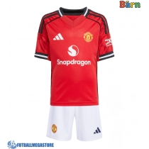 Fotballdrakt Barn Manchester United Hjemmedraktsett 2025-26 Kortermet (+ Korte bukser)